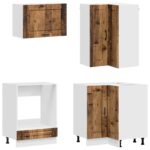 vidaXL Kuchynská jednotka PORTO 8 pcs Staré drevo Kompozitné drevo – Obrázok 4