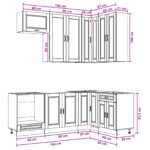 vidaXL Kuchynská jednotka PORTO 8 pcs Čierna Kompozitné drevo – Obrázok 9