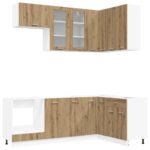 vidaXL Kuchynská jednotka LYON 8 pcs Dub artisan Kompozitné drevo – Obrázok 2