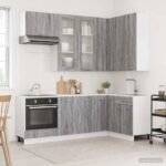 vidaXL Kuchynská jednotka LYON 8 pcs Sivý Sonoma Kompozitné drevo