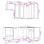 vidaXL Kuchynská jednotka LYON 8 pcs Sivý Sonoma Kompozitné drevo – Obrázok 8