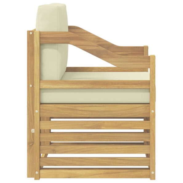vidaXL Vonkajšia pohovka Polyester Biela a krémová – Obrázok 4