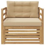 vidaXL Vonkajšia pohovka Biela a béžová – Obrázok 3