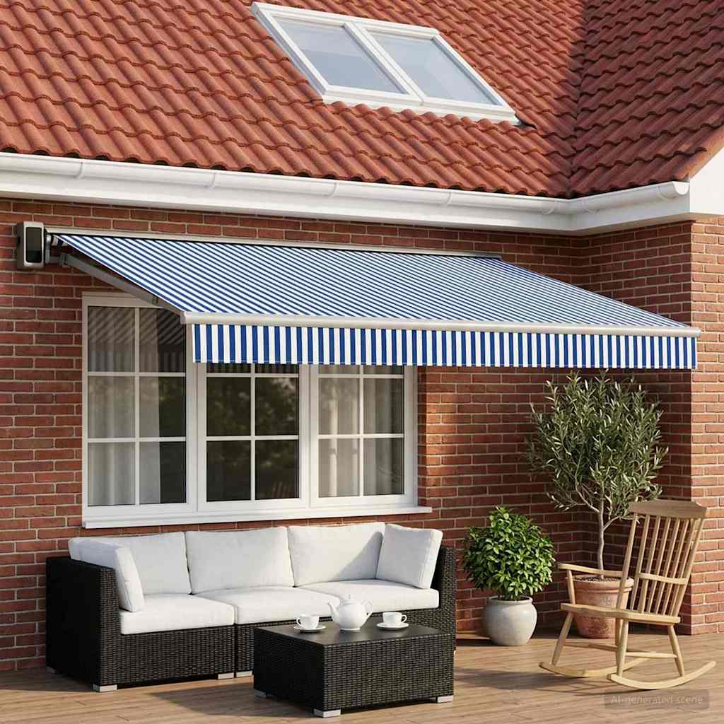 3444185_1.jpg vidaXL Náhradná látka na markízu Modrá a biela 450 × 300 cm Polyester – Obrázok 1