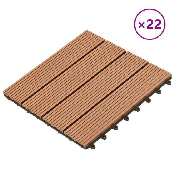 vidaXL Dlažba na terasu 22 pcs Hnedá 30 x 30 cm drevoplast – Obrázok 2