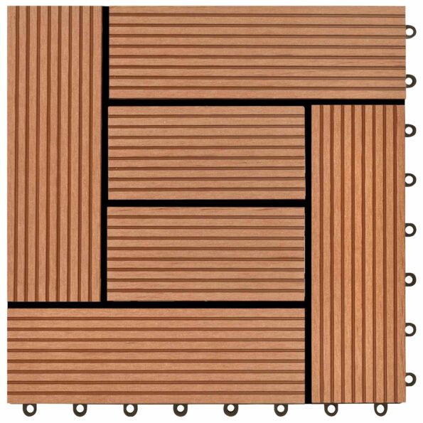 vidaXL Dlažba na terasu 22 pcs Hnedá 30 x 30 cm drevoplast – Obrázok 4