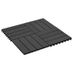vidaXL Dlažba na terasu 22 pcs Čierna 30 x 30 cm drevoplast