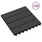 vidaXL Dlažba na terasu 22 pcs Čierna 30 x 30 cm drevoplast – Obrázok 2