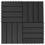 vidaXL Dlažba na terasu 22 pcs Čierna 30 x 30 cm drevoplast – Obrázok 5