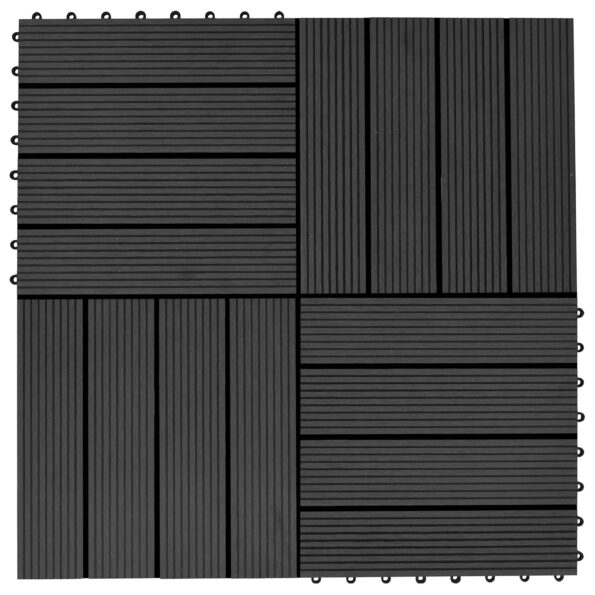 vidaXL Dlažba na terasu 22 pcs Čierna 30 x 30 cm drevoplast – Obrázok 5