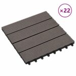 vidaXL Dlažba na terasu 22 pcs Tmavohnedá 30 x 30 cm drevoplast – Obrázok 2