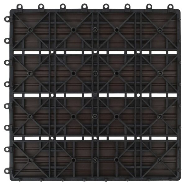 vidaXL Dlažba na terasu 22 pcs Tmavohnedá 30 x 30 cm drevoplast – Obrázok 3