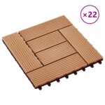 vidaXL Dlažba na terasu 22 pcs Tík 30 x 30 cm drevoplast – Obrázok 2