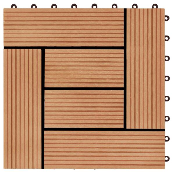 vidaXL Dlažba na terasu 22 pcs Tík 30 x 30 cm drevoplast – Obrázok 4