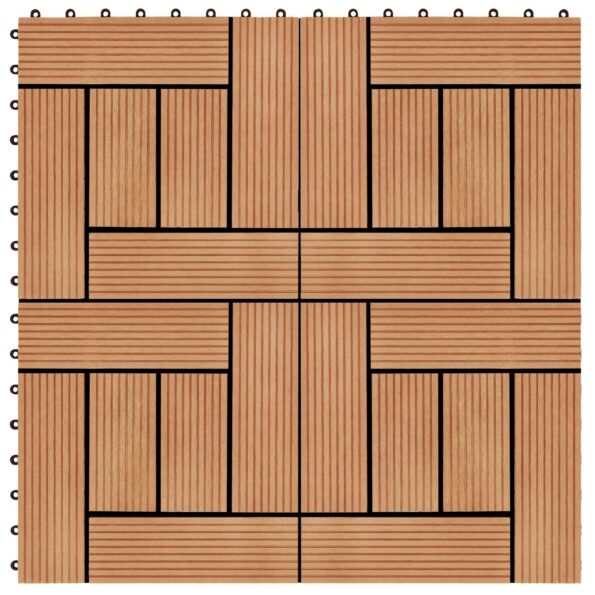 vidaXL Dlažba na terasu 22 pcs Tík 30 x 30 cm drevoplast – Obrázok 5
