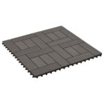 vidaXL Dlažba na terasu 22 pcs Tmavohnedá 30 x 30 cm drevoplast