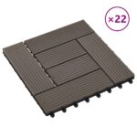 vidaXL Dlažba na terasu 22 pcs Tmavohnedá 30 x 30 cm drevoplast – Obrázok 2
