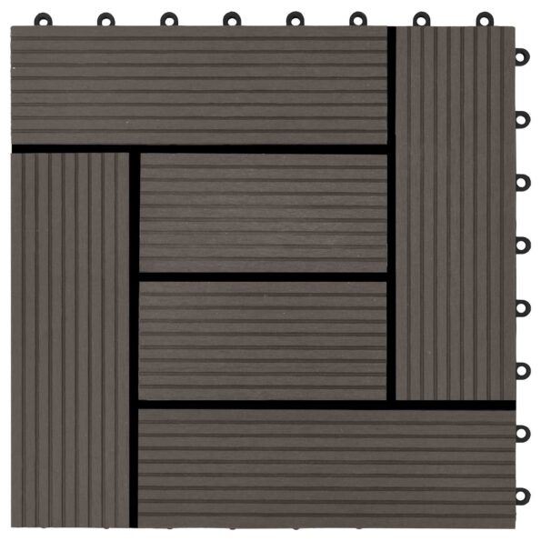 vidaXL Dlažba na terasu 22 pcs Tmavohnedá 30 x 30 cm drevoplast – Obrázok 4