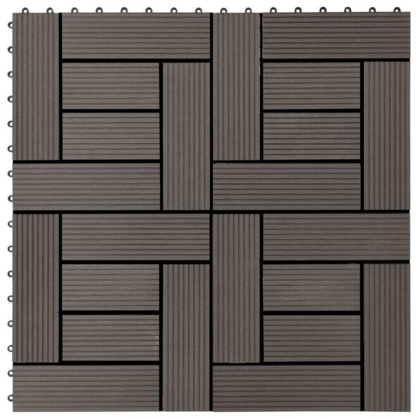 vidaXL Dlažba na terasu 22 pcs Tmavohnedá 30 x 30 cm drevoplast – Obrázok 5