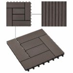 vidaXL Dlažba na terasu 22 pcs Tmavohnedá 30 x 30 cm drevoplast – Obrázok 6