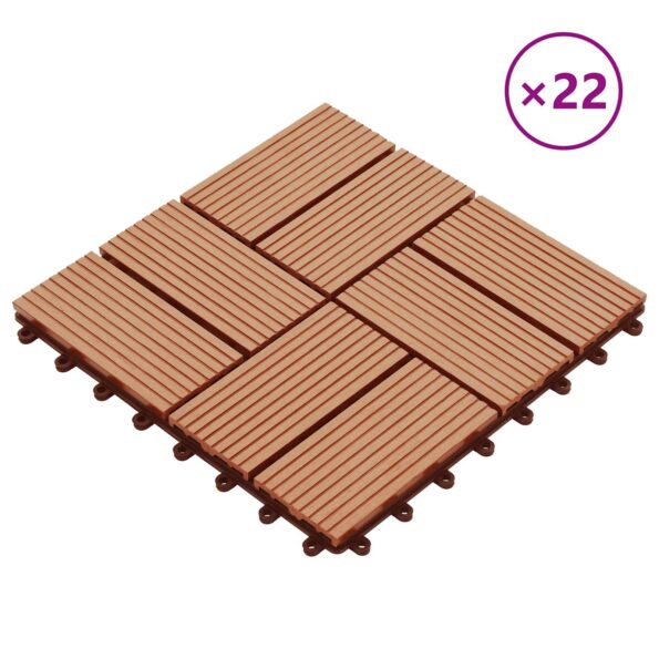 vidaXL Dlažba na terasu 22 pcs Tík 30 x 30 cm drevoplast – Obrázok 2