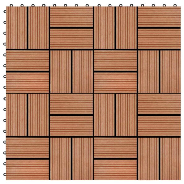 vidaXL Dlažba na terasu 22 pcs Tík 30 x 30 cm drevoplast – Obrázok 5