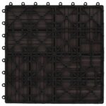 vidaXL Dlažba na terasu 22 pcs Tmavohnedá 30 x 30 cm drevoplast – Obrázok 3