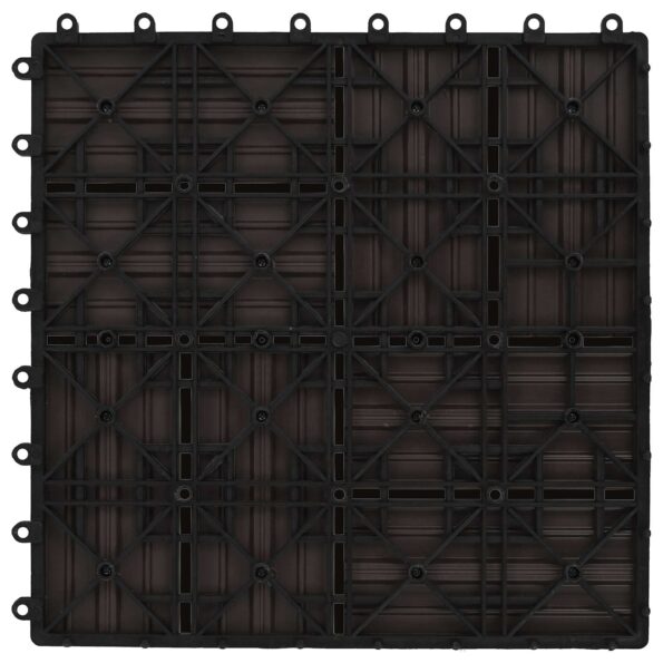 vidaXL Dlažba na terasu 22 pcs Tmavohnedá 30 x 30 cm drevoplast – Obrázok 3