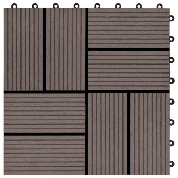 vidaXL Dlažba na terasu 22 pcs Tmavohnedá 30 x 30 cm drevoplast – Obrázok 4