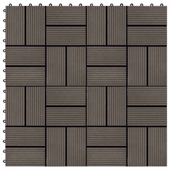 vidaXL Dlažba na terasu 22 pcs Tmavohnedá 30 x 30 cm drevoplast – Obrázok 5
