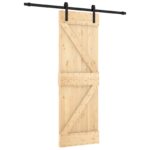 vidaXL Posuvné dvere Prírodná a čierna 70 x 210 cm – Obrázok 2