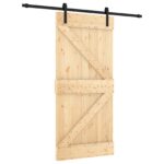 vidaXL Posuvné dvere Prírodná a čierna 95 x 210 cm – Obrázok 2