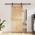vidaXL Posuvné dvere Prírodná a čierna 90 x 210 cm