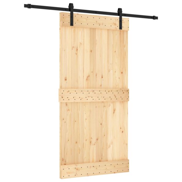 vidaXL Posuvné dvere Prírodná a čierna 100 x 210 cm – Obrázok 2