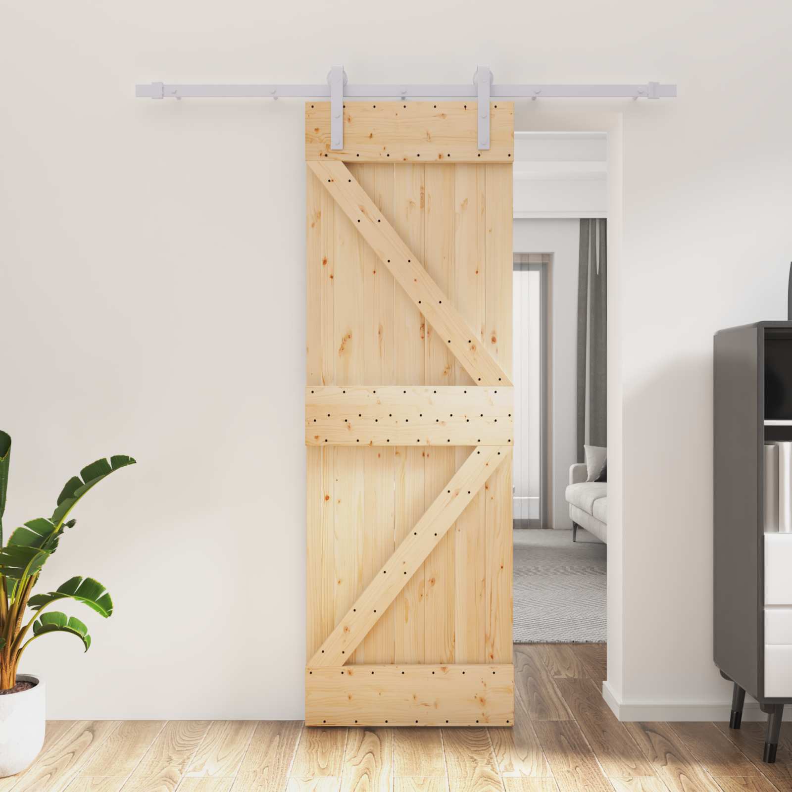 3444929_1.jpg vidaXL Posuvné dvere Prírodná a biela 70 x 210 cm – Obrázok 1