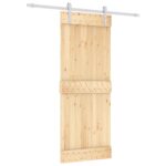 vidaXL Posuvné dvere Prírodná a biela 80 x 210 cm – Obrázok 2