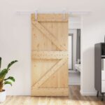 vidaXL Posuvné dvere Prírodná a biela 95 x 210 cm