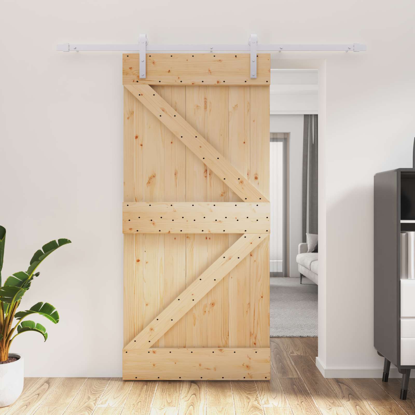 3444947_1.jpg vidaXL Posuvné dvere Prírodná a biela 95 x 210 cm – Obrázok 1