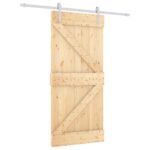 vidaXL Posuvné dvere Prírodná a biela 95 x 210 cm – Obrázok 2
