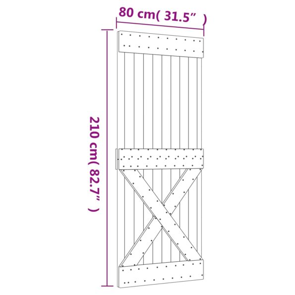 vidaXL Posuvné dvere Prírodná a biela 80 x 210 cm – Obrázok 11