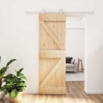 vidaXL Posuvné dvere Prírodná a biela 70 x 210 cm