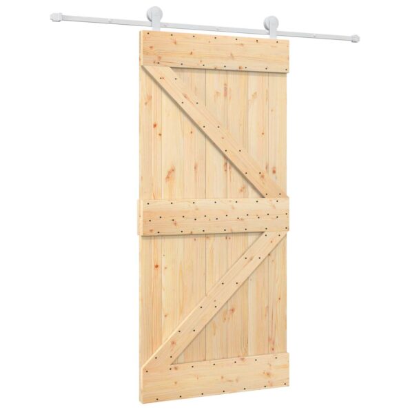 vidaXL Posuvné dvere Prírodná a biela 95 x 210 cm – Obrázok 2