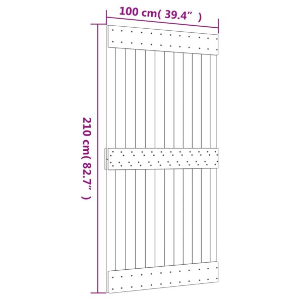 vidaXL Posuvné dvere Prírodná a čierna 100 x 210 cm – Obrázok 11