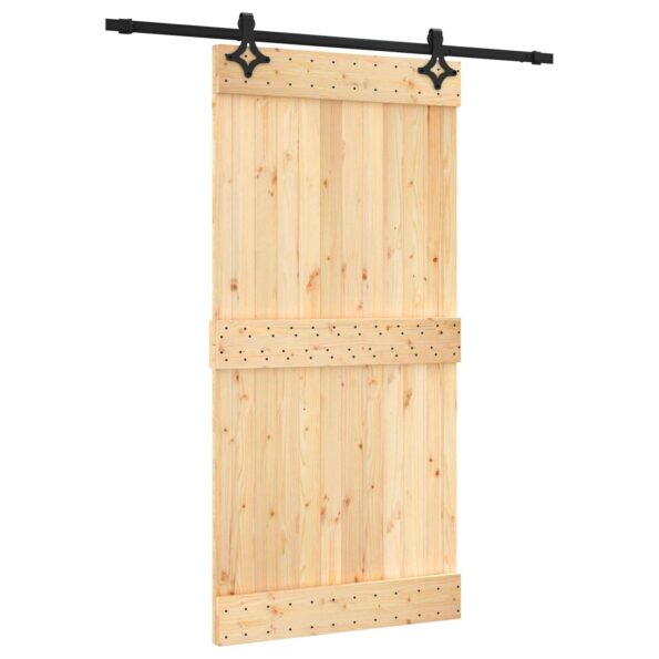 vidaXL Posuvné dvere Prírodná a čierna 100 x 210 cm – Obrázok 2