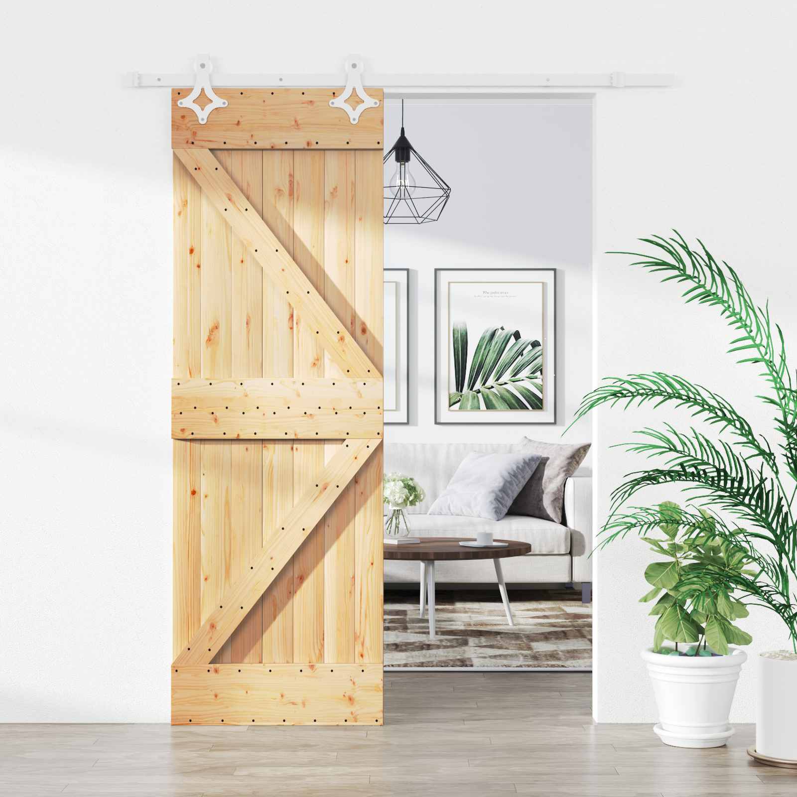 3445079_1.jpg vidaXL Posuvné dvere Prírodná a biela 70 x 210 cm – Obrázok 1