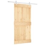 vidaXL Posuvné dvere Prírodná a biela 100 x 210 cm – Obrázok 2
