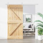 vidaXL Posuvné dvere Prírodná a biela 95 x 210 cm