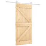 vidaXL Posuvné dvere Prírodná a biela 95 x 210 cm – Obrázok 2