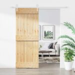 vidaXL Posuvné dvere Prírodná a biela 80 x 210 cm