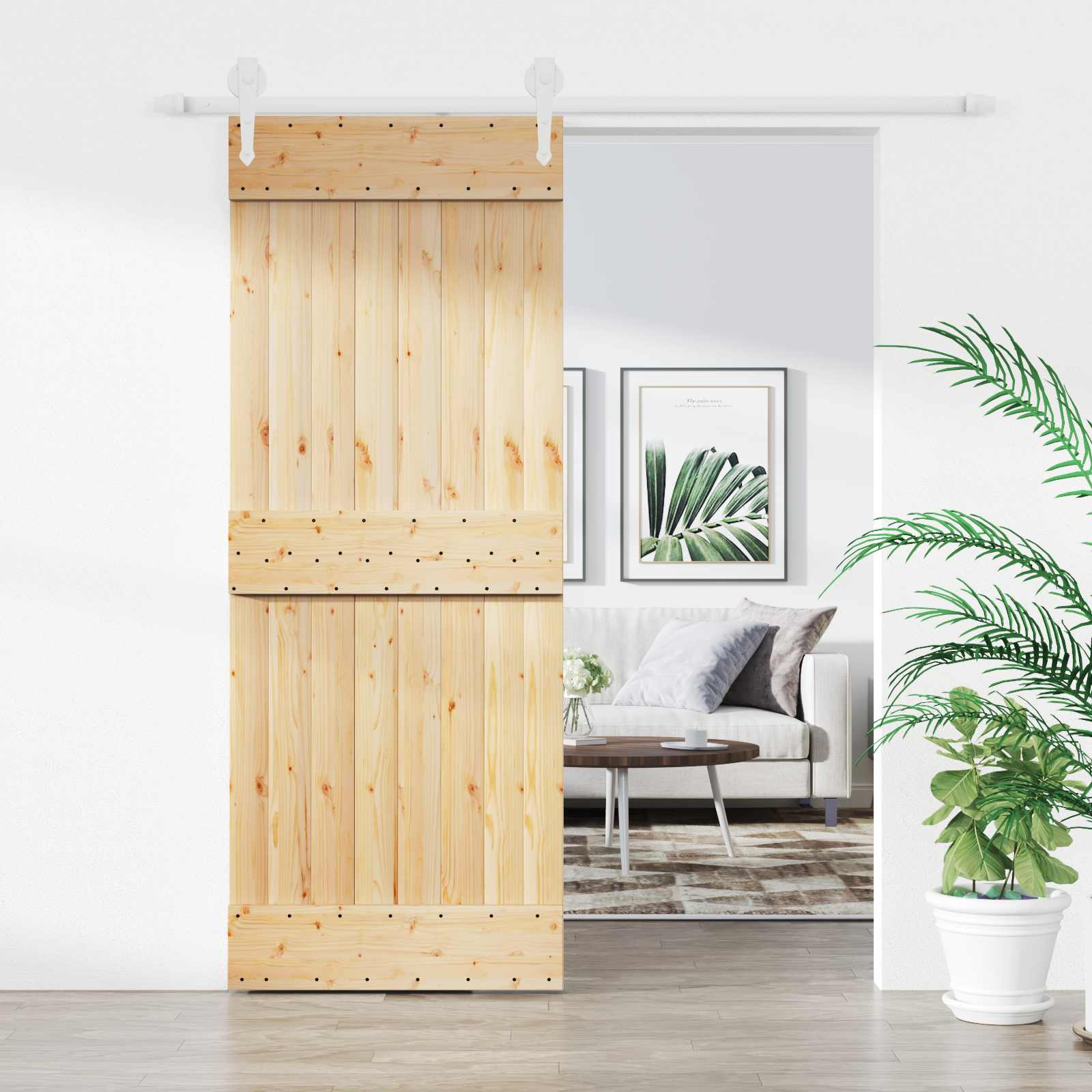 3445177_1.jpg vidaXL Posuvné dvere Prírodná a biela 80 x 210 cm – Obrázok 1